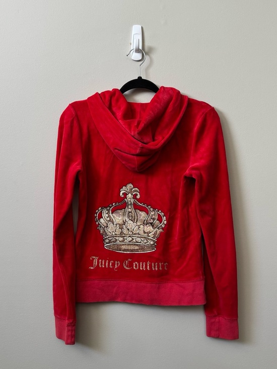 Juicy Couture Tops - Juicy Couture Y2K Red crown velour zip up hoodie jacket